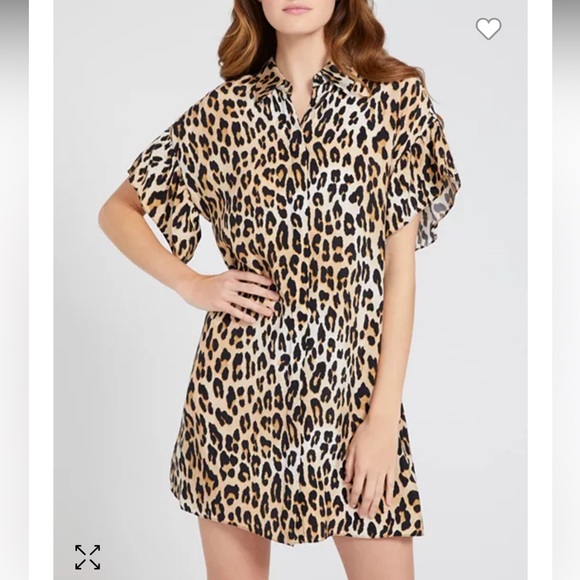 Alice + Olivia Jude Leopard Print Shirt Dress - Picture 1 of 9